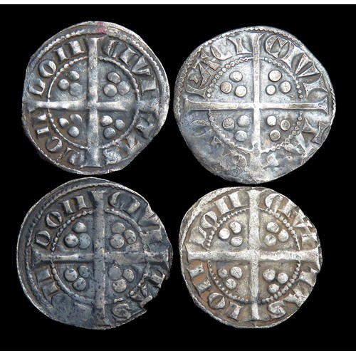 238 - Four Edward I pennies. Largest: 20mm. Three London mint class 9b's.