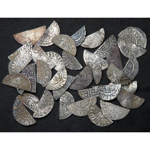 275 - 37 silver medieval cut halfpennies c.1180 - 1272.