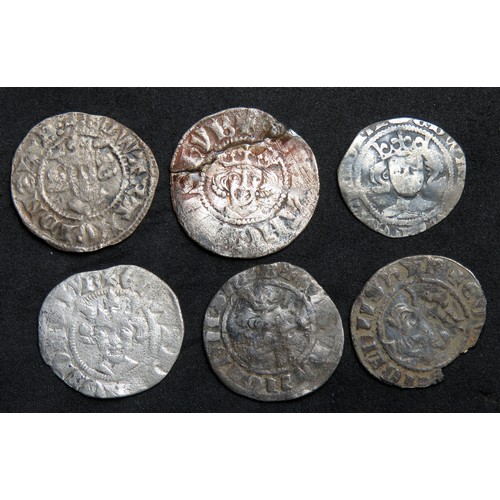 240 - Six silver pennies Edward I to Edward III (1279 -1377) London and Canterbury mints. One coin ha... 