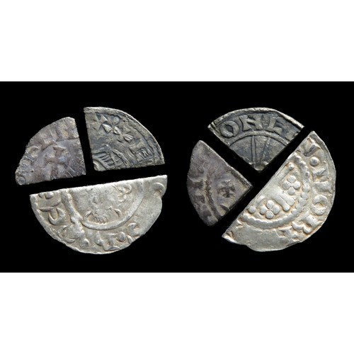 242 - Edward the Confessor cut farthing, Henry II Tealby cut farthing and a Henry II cut halfpenny (21mm, ... 