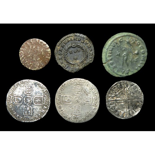 225 - Mixed coin group including a Henry III long cross penny, Tomas at York, two William III sixpences, t... 