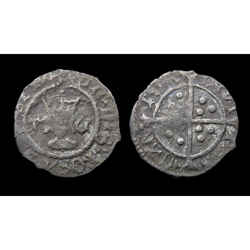 299 - Henry VIII halfpenny. Silver, 12mm, 0.34g. Obv: crowned facing bust, TC beside, +h D G ROSA SIE SPIA... 