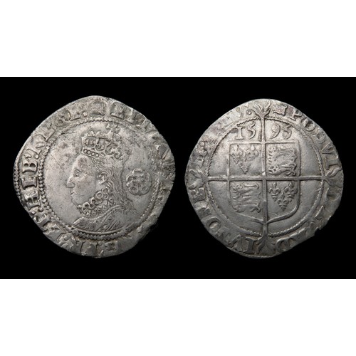 315 - Elizabeth I sixpence, sixth issue dated 1595. Silver, 27mm, 2.90g. Obv: crowned bust facing right, +... 