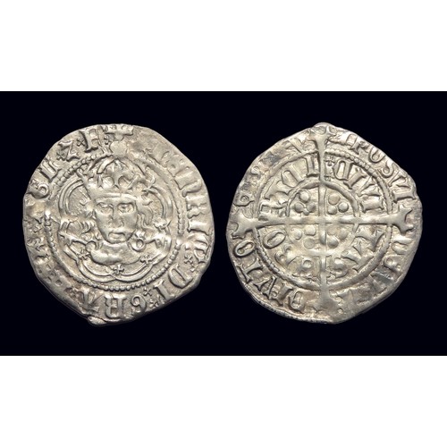 289 - Henry VII halfgroat, facing issue. Silver, 21mm, 1.48g. Obv: crowned facing bust, keys by neck, +HEN... 