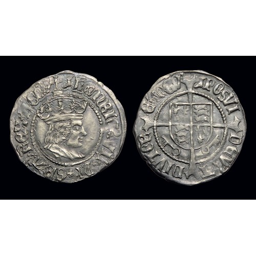 290 - Henry VII halfgroat, profile issue. Silver, 21mm, 1.43g. Obv: crowned bust right, +HENRIC VII DI GRA... 