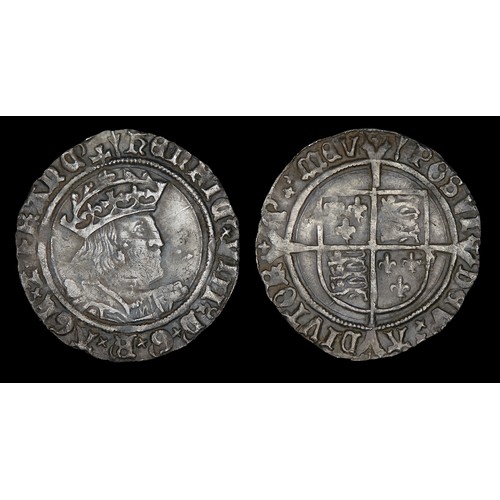 302 - Henry VIII groat. Second Coinage, 1526-44. Silver, 26mm, 2.65g. Obv: Crowned bust right, HENRIC VIII... 