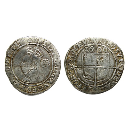 316 - Elizabeth I sixpence, sixth issue (1582-1600) dated 1600. Silver, 2.81g, 26.71 mm. Obv: crowned left... 