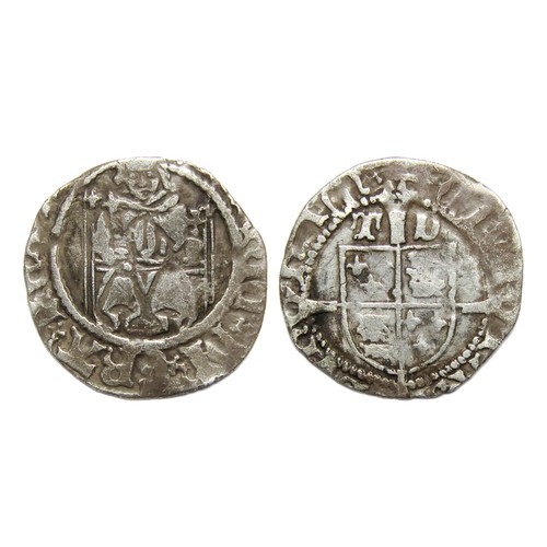 303 - Henry VIII Sovereign penny, first coinage (1509-26). Silver, 0.65g, 15.24 mm. Obv: king enthroned, w... 