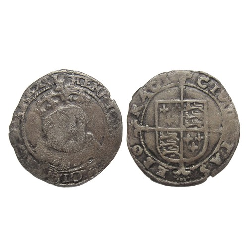 304 - Henry VIII posthumous groat. Debased silver, 2.15g, 26.09 mm. Obv: crowned bust facing three-quarter... 