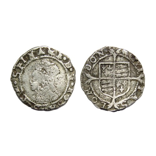 317 - Elizabeth I penny, second issue (1560-1). Silver, 0.45g, 13.73 mm. Obv: crowned left facing bust, +E... 