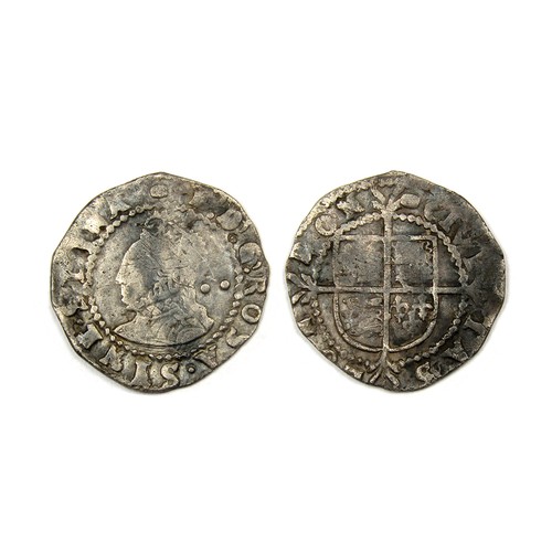 318 - Elizabeth I halfgroat, sixth issue (1582-1600). Silver, 1.07g. 16.98 mm. Obv: crowned left facing bu... 