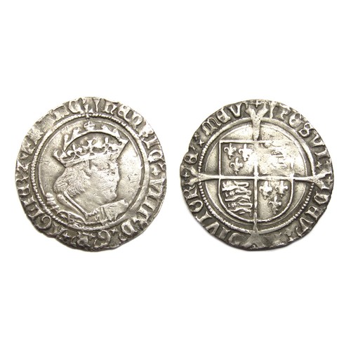 308 - Henry VIII groat, second Coinage, 1526-44. Silver, 2.59g. 24.42 mm. Crowned bust right, HENRIC VIII ... 