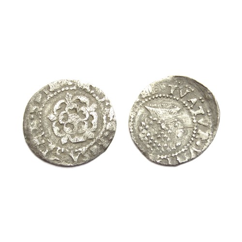 331 - James I Penny. Silver, 0.42g. 13.92 mm. Obv: Tudor rose within beaded circle, +I D G ROSA SINE SPINA... 