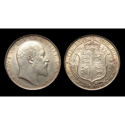 378 - Edward VII 1902 halfcrown. Obv: bear head right, +EDWARDVS VII DEI GRA BRITT OMN REX. Rev: crowned q... 