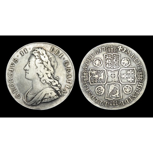 358 - George II halfcrown, dated 1741. Silver...Obv: young laureate and draped bust left, +GEORGIVS II DEI... 