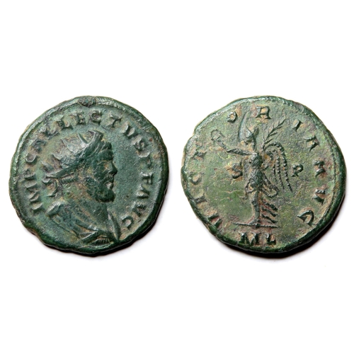 211 - Allectus Antoninianus. London, AD 293-4. Billon, 22.51mm 4.58g. Radiate and draped bust right, IMP C... 