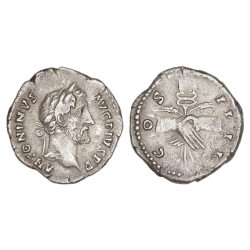 72 - Antoninus Pius Denarius. Rome, AD 146. Silver, 18.68 mm 3.03g. Laureate bust right, ANTONINVS AVG PI... 