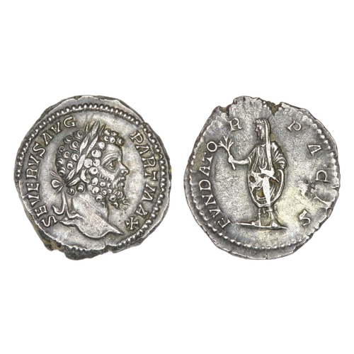 114 - Septimius Severus Denarius. Rome, AD 200-201. Silver, 19.18 mm 2.72 grams. Laureate bust right,  SEV... 