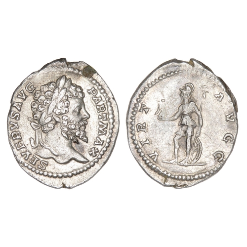 117 - Septimius Severus Denarius. Rome, AD 200. Silver, 20.49 mm 1.94g. Laureate bust right, SEVERVS AVG P... 