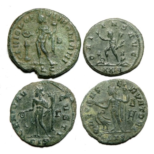 219 - Roman Follis / Antoninianus Group (4). Billon, 22.72 mm - 27.55 mm 4.43 grams - 8.05 grams. Diocleti... 