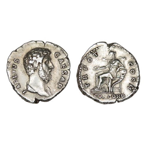 70 - Aelius Denarius. Rome, AD 137. Silver, 18mm, 3.34g. Bare head right, L AELIVS CAESAR. R. TR POT COS ... 