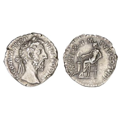 108 - Commodus Denarius. Rome, AD 188. Silver, 19mm, 2.5g. Laureate bust right, M COMM ANT P FEL AVG BRIT.... 