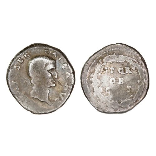 27 - Galba denarius. AD 68-69. Silver, 19.5mm, 2.92gMinted Rome, c. July AD 68 – January AD 69. Bare head... 