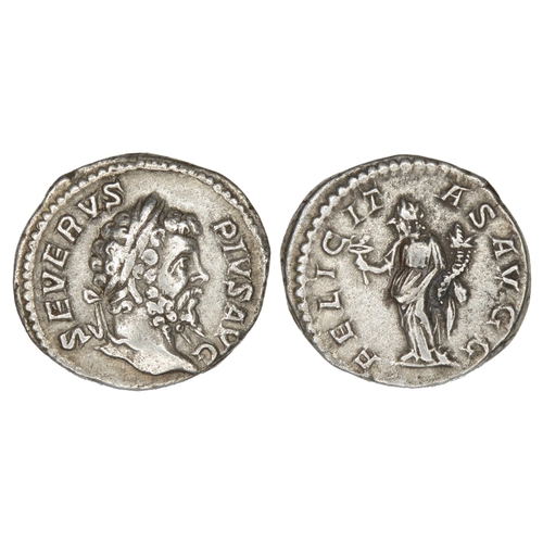 119 - Septimius Severus Denarius. Rome, AD 205. Silver, 3.07g. 18.61 mm. Laureate bust right, SEVERVS PIVS... 