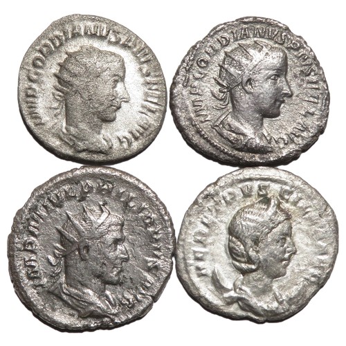 218 - Antoninianus (4). 3rd century AD. Lot includes coins of Gordian III, Philip I and Herennia Etruscill... 