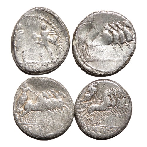 13 - Republican Silver Denarius (4). Circa 2nd-1st century BC. (2 unattributed) Anonymous issue, 86 BC. R... 