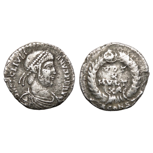 233 - Julian II Siliqua. Arles, AD 361-2. Silver, 1.53g. 17.32 mm. Diademed and draped bust right, DN FL C... 