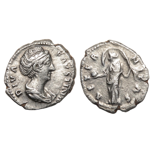 84 - Faustina Denarius. Rome, after AD 147. Silver, 2.88g. 19.72 mm. Draped bust right, DIVA FAVSTINA. R.... 