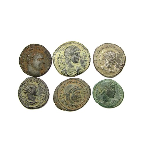 223 - Later Roman Bronze Issues (6). 3rd-4th century AD. 20 mm - 25 mm. Two Probus Antoninianus and four C... 