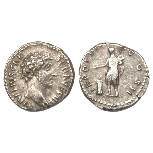 98 - Marcus Aurelius Denarius. Rome, AD 151-2. Silver, 3.51g. Bare head right, AVRELIVS CAESAR AVG PII FI... 