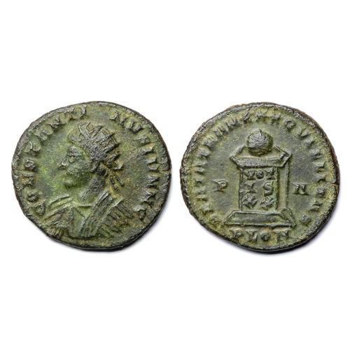 228 - Constantine II nummus, London, AD 320-321. Obv. CONSTANTINVS IVN N C, radiate and trabeate bust to l... 