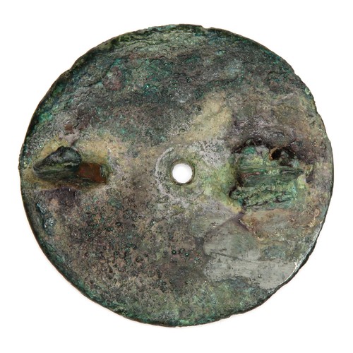 1047 - Anglo-Saxon Disc Brooch. Circa 5th-6th century AD. Copper-alloy, 6.70g. 28.76 mm. The face of the br... 