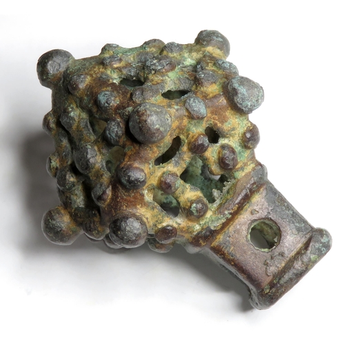 1066 - Medieval Sceptre Terminal. Circa 12th-13th century AD. Copper-alloy, 37.06g. 48.46 mm. An impressive... 