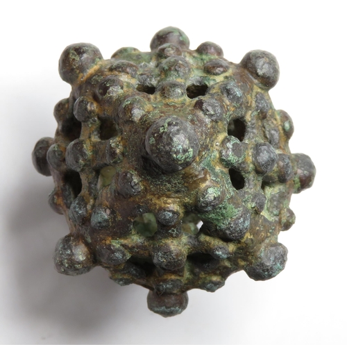 1066 - Medieval Sceptre Terminal. Circa 12th-13th century AD. Copper-alloy, 37.06g. 48.46 mm. An impressive... 