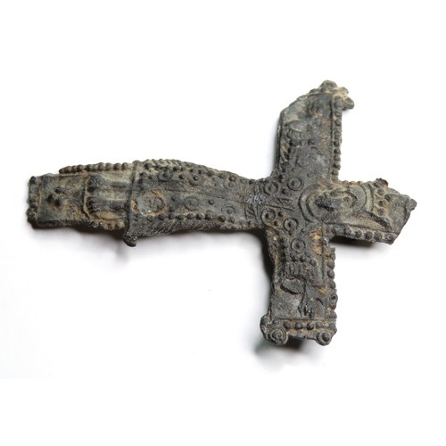 1071 - Medieval pilgrims badge. C. 15th century AD. Lead-alloy, 46mm x 36mm, 4.1g. Displaying the image of ... 