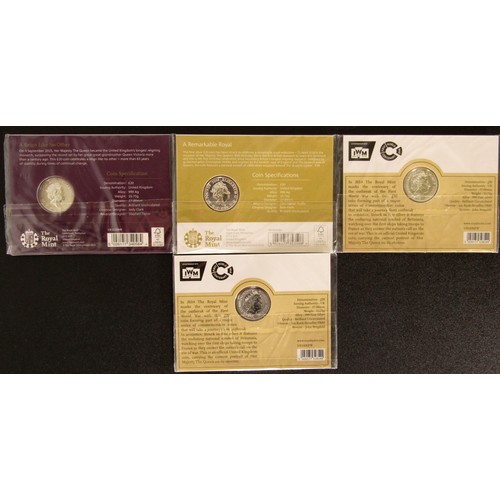 1343 - Royal Mint Fine Silver Twenty Pound Coins in Presentation Packs (4). The 90th Birthday of Her Majest... 