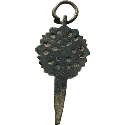 32 - Roman Cosmetic Implement. Circa 2nd-4th century AD. Copper-alloy, 8.19g. 61 mm. An ornate nail clean... 