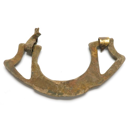 38 - Roman bronze bowl handle. A near identical handle was attached to the strainer bowl found in the 'Es... 