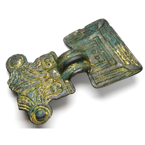 61 - Anglo-Saxon great square-headed brooch. Circa 6th century AD. Copper-alloy, 102mm x 65mm, 87.1g. Thr... 