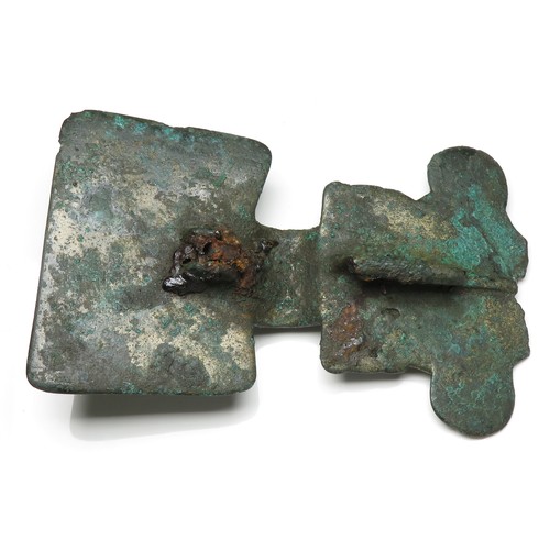 61 - Anglo-Saxon great square-headed brooch. Circa 6th century AD. Copper-alloy, 102mm x 65mm, 87.1g. Thr... 