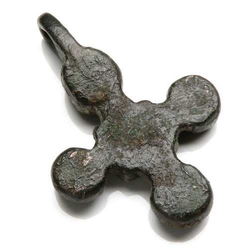 73 - Medieval Harness Pendant. Circa 13th-14th century AD. Copper-alloy, 38mm x 26mm, 13.9g. In the form ... 