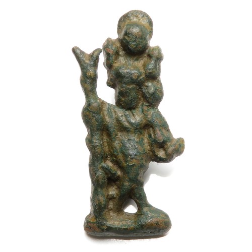 88 - Medieval St Christopher Pilgrims Badge. Circa 15th century AD. Copper-alloy, 32m, 3.65g. In the form... 