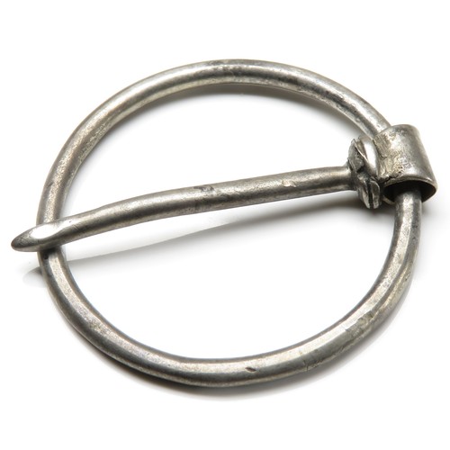 126 - Medieval silver annular brooch. 35mm diameter, 5.7g. Found in September 1990.