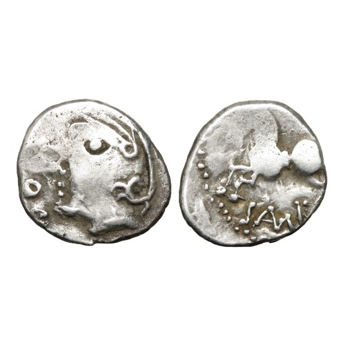 151 - Sequani Q Doci Sam silver unit c. 60 BC - 50 BC. DT 3245, Louis-Pol Delestrée, Marcel Tache; 2002. N... 