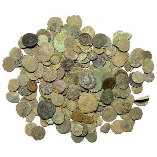 248 - Roman coin group. Approximately 230 Roman bronze coins from the 1st - 4th century AD.