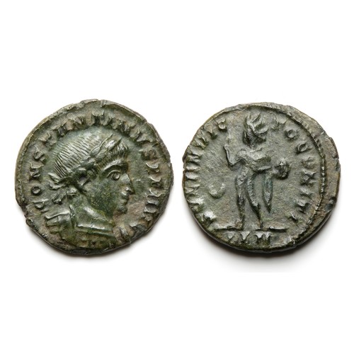 237 - Constantine Follis. Circa 306-337 A.D. London mint. Billon, 3.26g. 23 mm. IMP CONSTANTINVS P F AVG, ... 